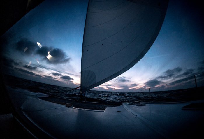 Sailing at dusk