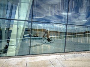 Cycling on the Oslo Operahuset