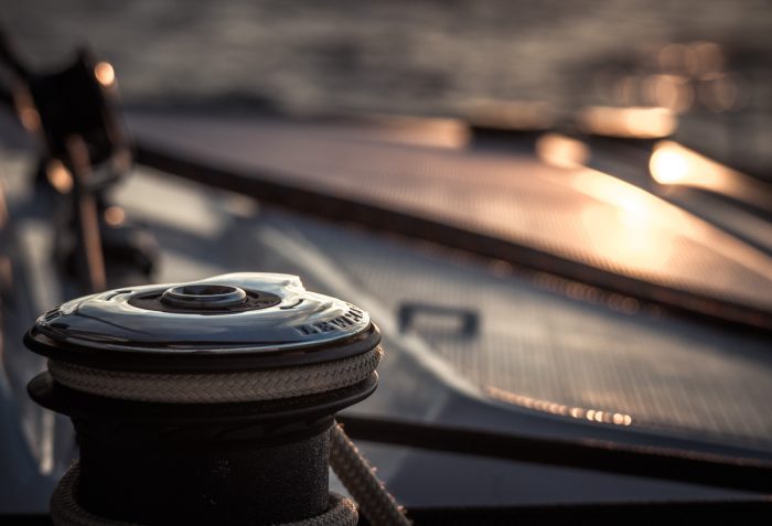 Lewmar winch at sunset